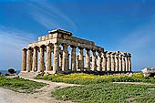 Selinunte the temple hill - The temple E was reconstructed with the method of anastylosis in the mid-fifties.
